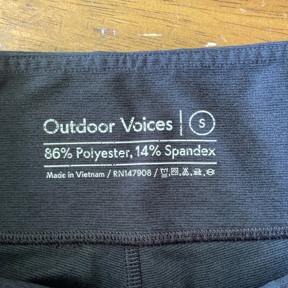 Outdoor Voices Leggings Striped Black Grey Cropped Athletic Pants Small S - Picture 6 of 7